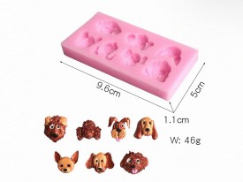 Molde silicona 7 cabezas perritos